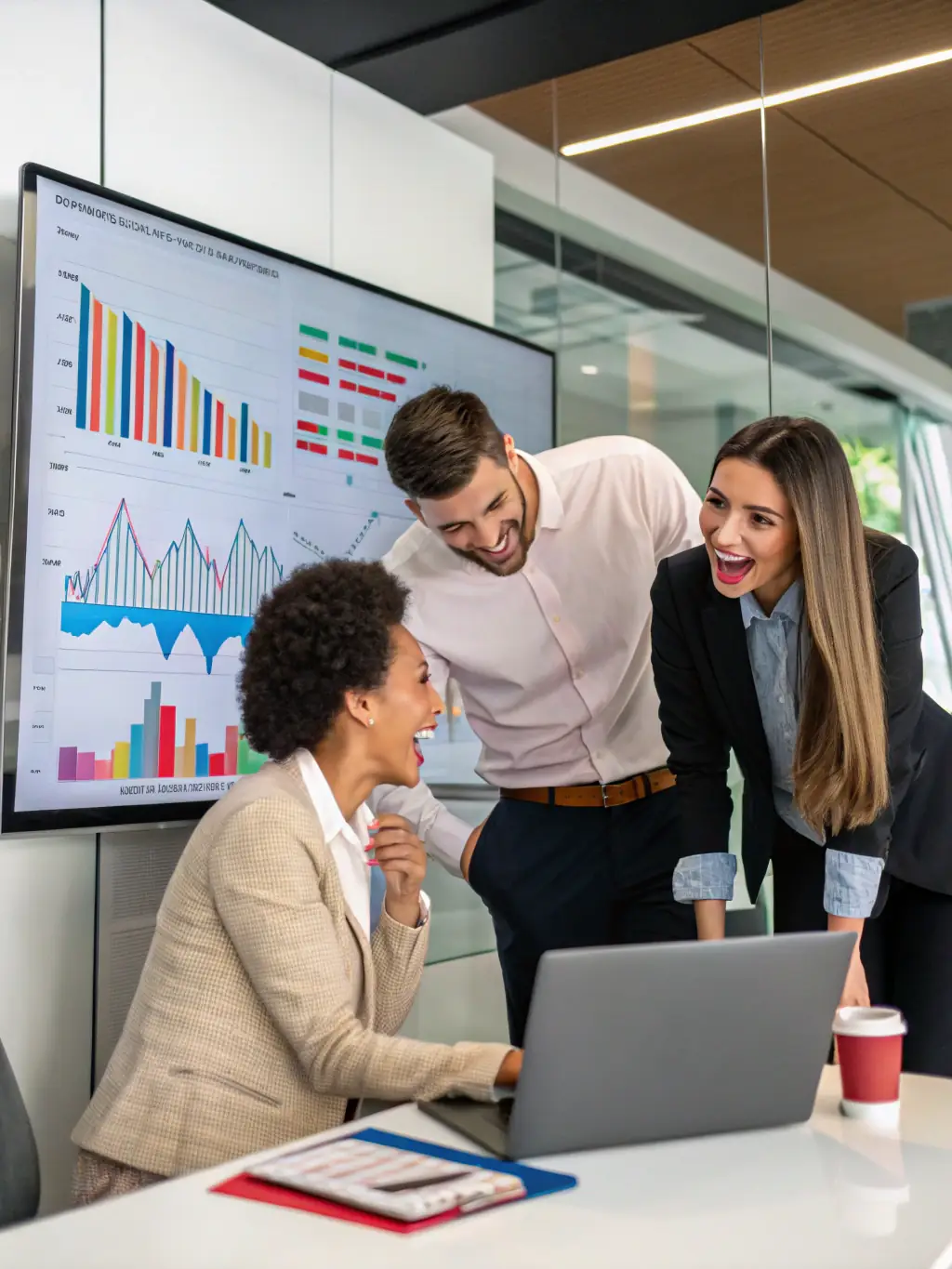 A diverse team collaborating on a project, demonstrating effective teamwork and communication in a corporate environment.