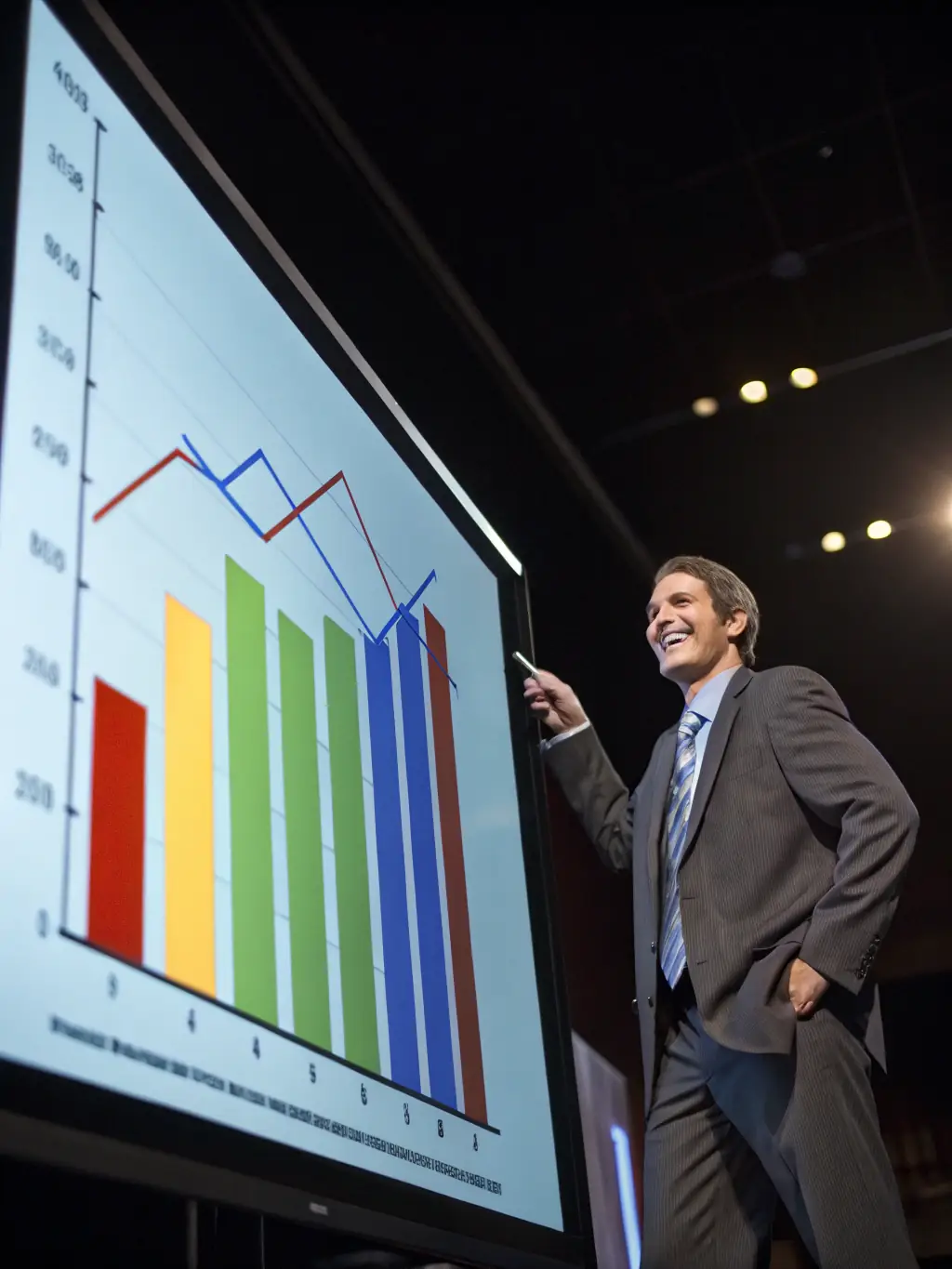 A graph showing upward trends in business performance, illustrating the positive impact of effective leadership and strategic planning.