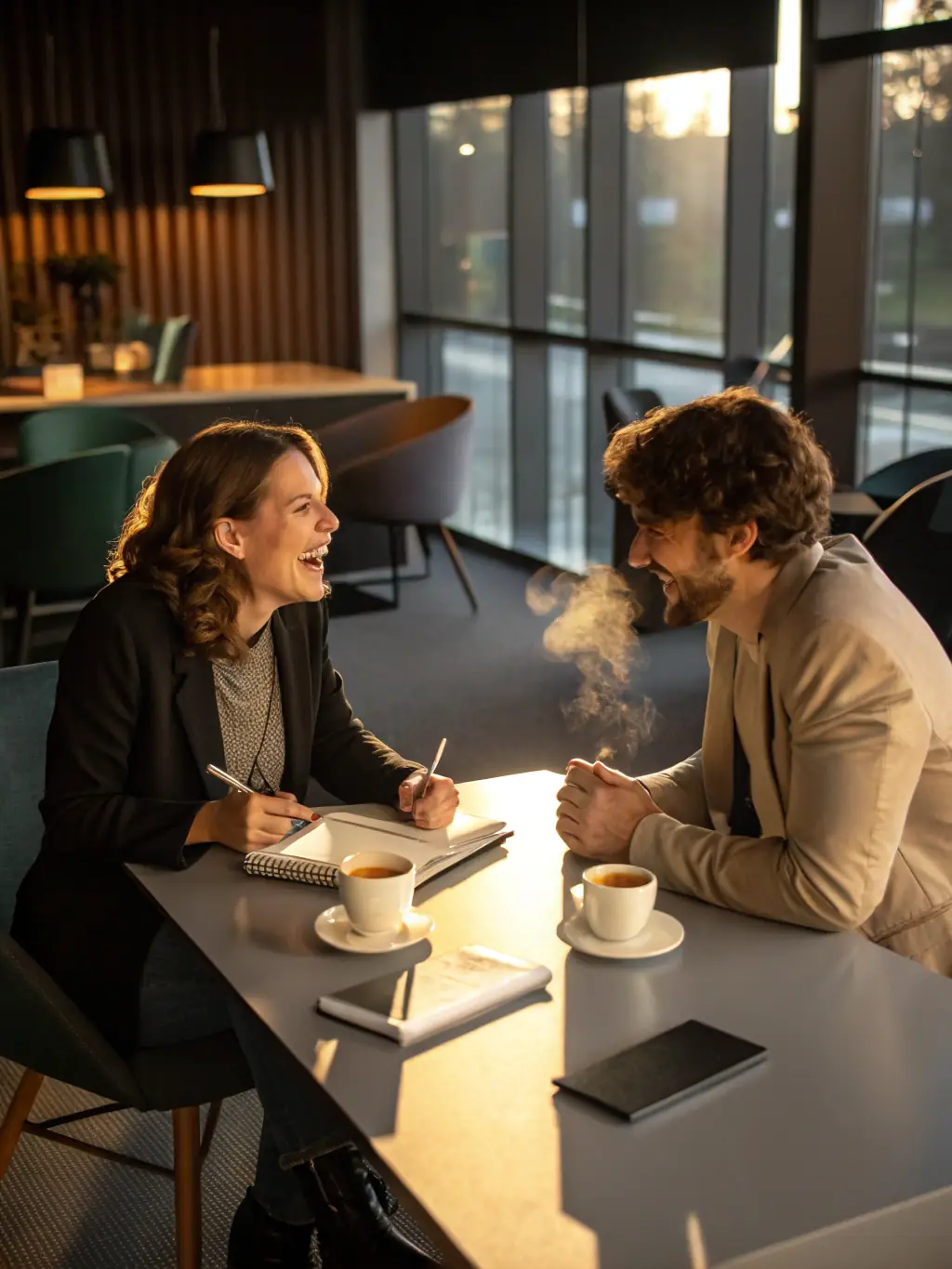 A coach and coachee in a one-on-one session, discussing career goals and strategies, representing personalized career coaching.